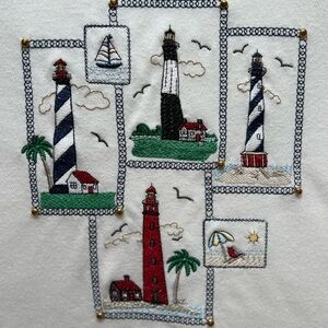 BonWorth Nautical Embroidered Short Sleeve Tee - White